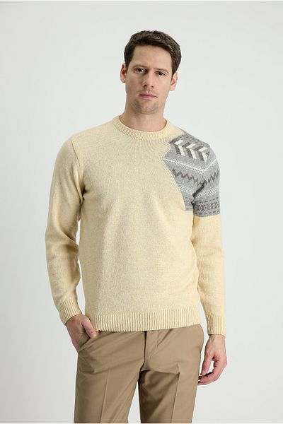 Kiğılı Crew Neck Patterned Wool Slim Fit Slim Fit Knitwear Sweater