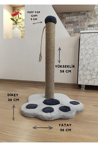 Rexon Cat Scratching Board with Paw Model 50 cm Large Size Scratching Cat Playground with Plush Head