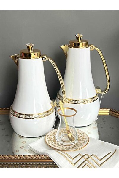 ROSSEV Set of 2 White Gold Royal Line Thermos