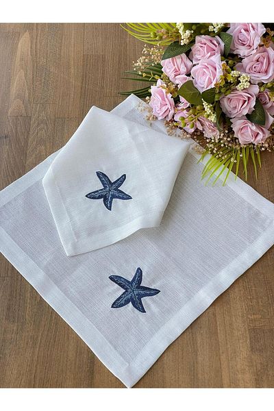 ROSSEV Set de suplă și șervețele Marine Navy Blue Star