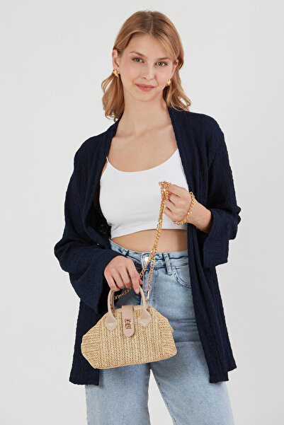 Fulla Moda Çapraz Askılı Hasır El Çantası