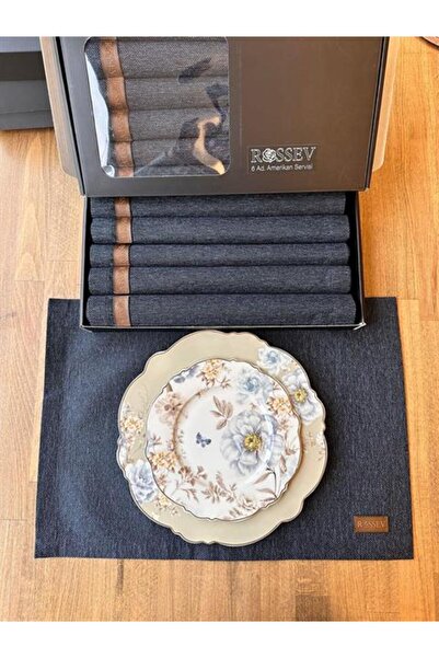 ROSSEV Placemat Dark Navy Blue 6 Pieces