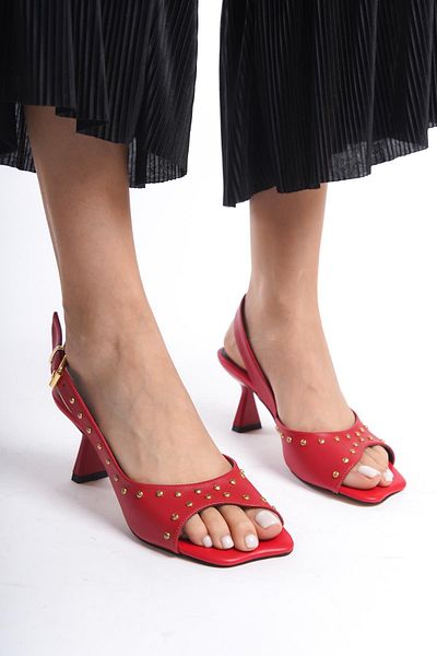 Niloshka PRAG Red Women's Sandals - Troc Detailed