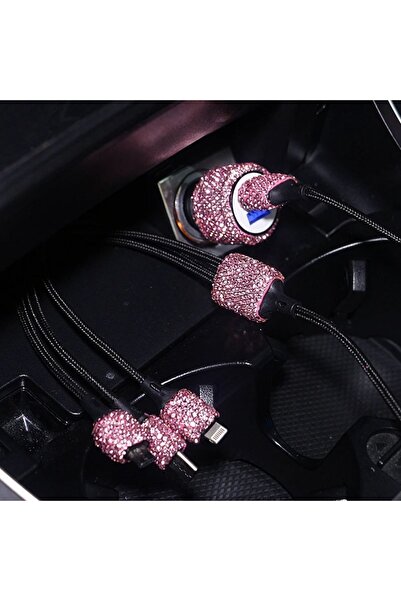 Clear Pink araba çakmaklık ve 3lü şarj aleti uyumlu