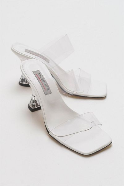 Niloshka Διαφανείς παντόφλες Enda White Banded