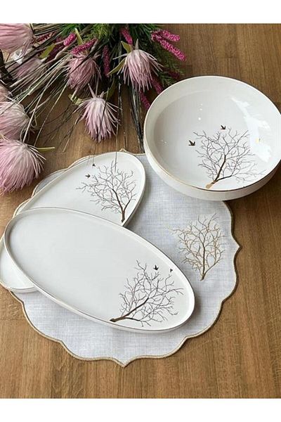 ROSSEV Service Presentation Set Arbol Bird 3 Pieces