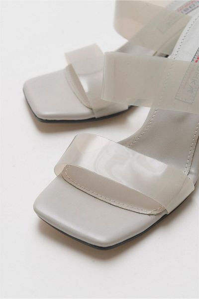 Niloshka Opaq Soft Gray Transparent Banded Slippers