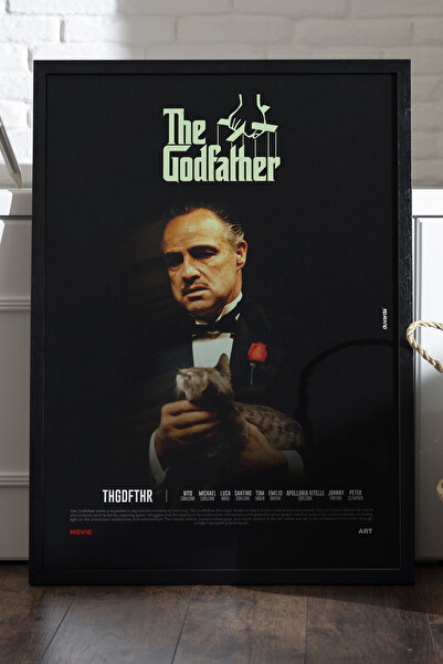 Duvarda The Godfather Siyah Ahşap Çerçeveli Poster, Film Duvar Tablosu