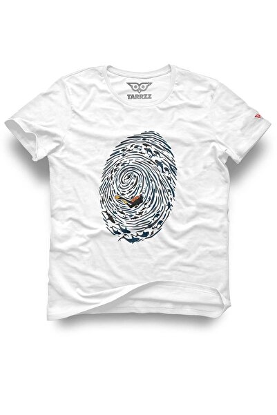 Tarrzzcom تي شيرت بتصميم مطبوع عليه بصمة الإصبع