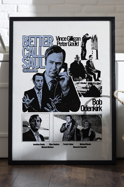 Duvarda Better Call Saul Siyah Ahşap Çerçeveli Poster, Dizi Duvar Tablosu