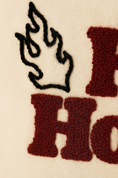 rellhome Hot Honey Text Patterned Punch Embroidered Summer Bag Beach Bag 45X32 cm