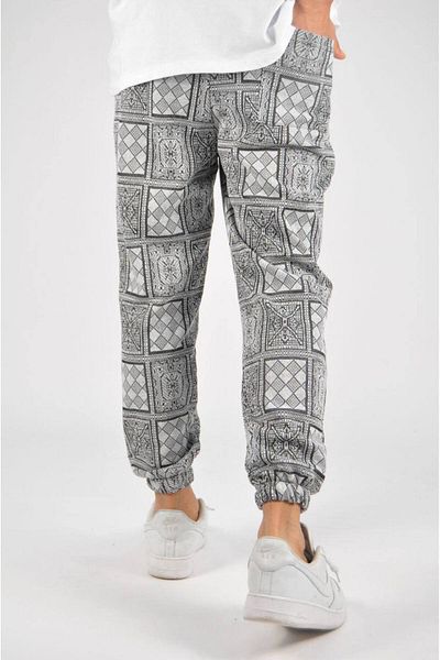 SUPERBLUE Ανδρικό παντελόνι Jogger με ελαστικό χαλαρό γκρι μοτίβο