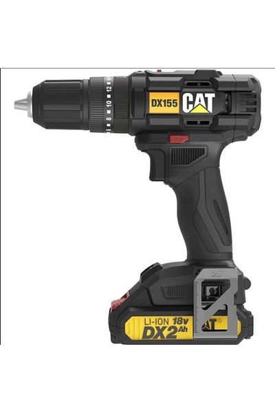 Caterpillar CAT 18V 13mm Compact Hammer Drill With 2 X 2.Ah Lithium-Ion Batteries + Charger In Kitbo