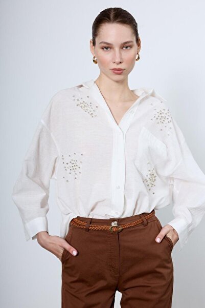 bubeny TAŞLI OVERSIZE GÖMLEK