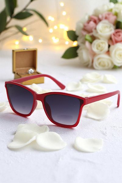 MACERATİ Uv400 1-10 Years Cat Eye Unisex Red Children's Sunglasses