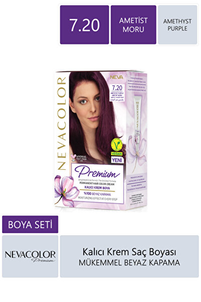 NEVA KOZMETİK Nevacolor Premium Kalıcı Krem Set Boya 7.20 Ametist Moru