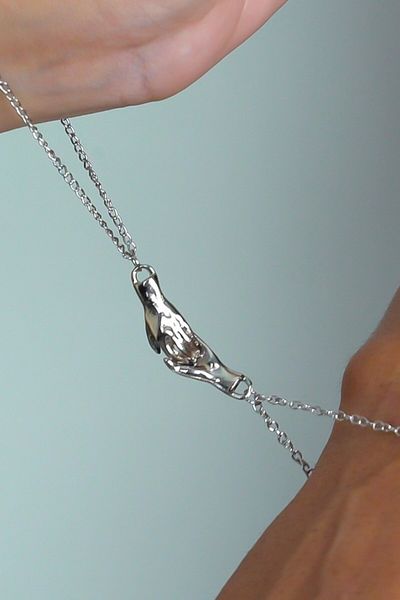 Takı Dükkanı Magnetic Hand-Holding Couple Lover Bracelet Bbb12