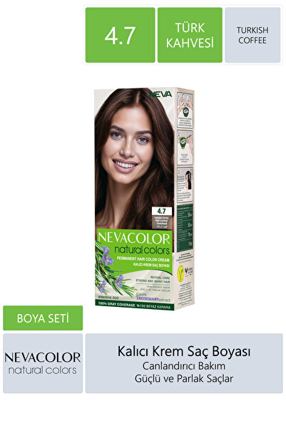 Neva Color Colors Kalıcı Saç Boya Seti 4.7 Türk Kahvesi