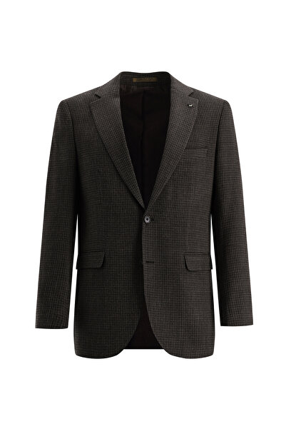 Abdullah Kiğılı Регулярна кройка вълнено сако с мотиви