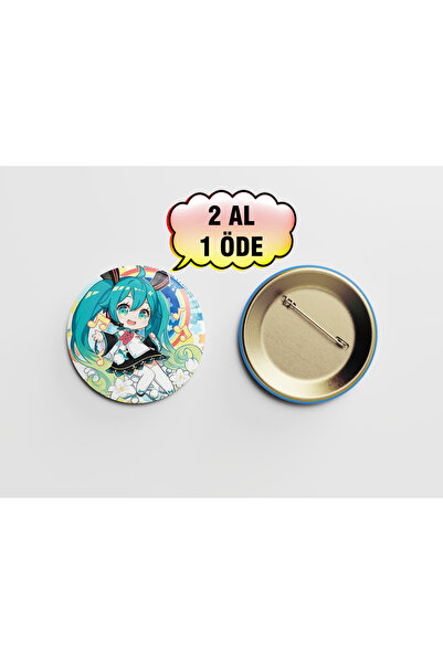 Akumastik Project Sekai Hatsune Miku 1 adet 44mm Metal İğneli Çanta Rozeti