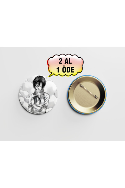 Akumastik Attack on titan 4. sezon mikasa ackermann - eren jaegar 44mm buton ...
