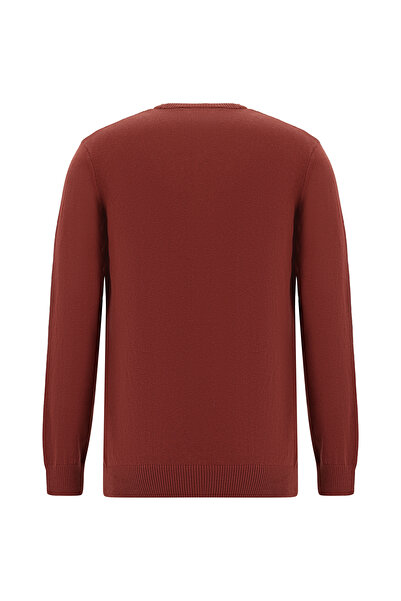 Abdullah Kiğılı Bisiklet Yaka Regular Fit Desenli Pamuklu Kaşmirli Triko Kazak