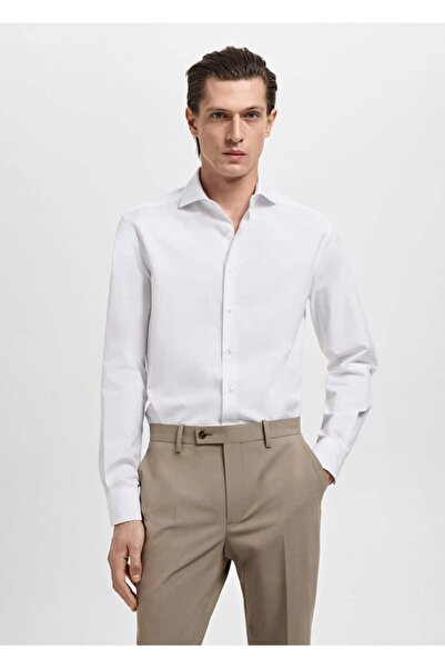 MANGO Man %100 pamuklu kumaş gömlek