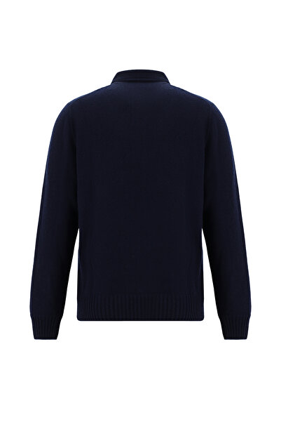 Abdullah Kiğılı Polo Neck Regular Fit Zippered Cashmere Italian Knitwear Sweater