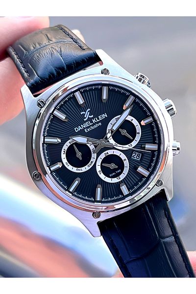 Daniel Klein 30 Mt Water Resistant Men's Wristwatch with Leather Cord - Inner Gauges Active EDK.1.13676-2