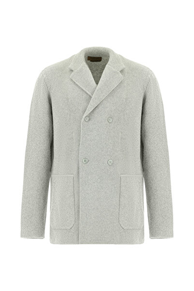 Abdullah Kiğılı Italian Wool Cashmere Double Breasted Knitwear Cardigan