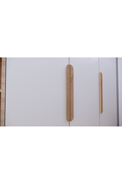 HSM Design Roma 80 Cm Ahşap Desenli(KAHVERENGİ) Mdf Mobilya Dolap Çekmece Kulpu Mdf Kulp