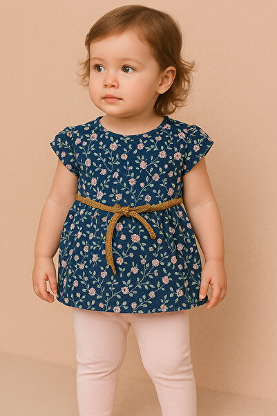 DECO Girl's 3/6 Years Old Floral Waist Drawstring Tights Set