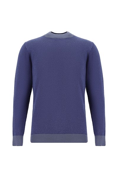 Abdullah Kiğılı Bato Collar Regular Fit Patterned Cotton Cashmere Knitwear Sweater