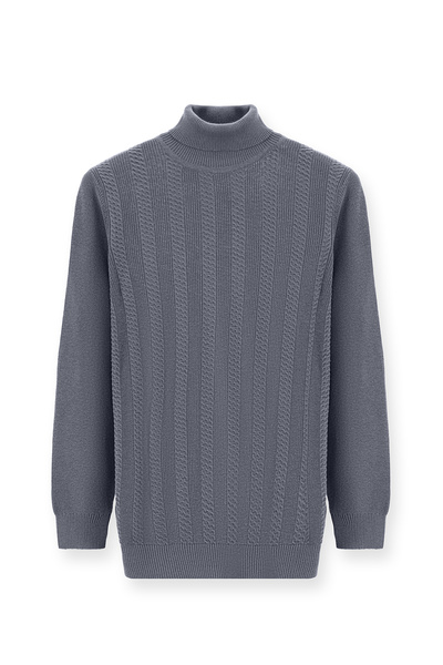 Abdullah Kiğılı Рибальський комір, прямий крій, візерунковий вовняний трикотажний светр