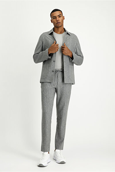 Kiğılı Regular Fit Woolen Striped Sports Jacket