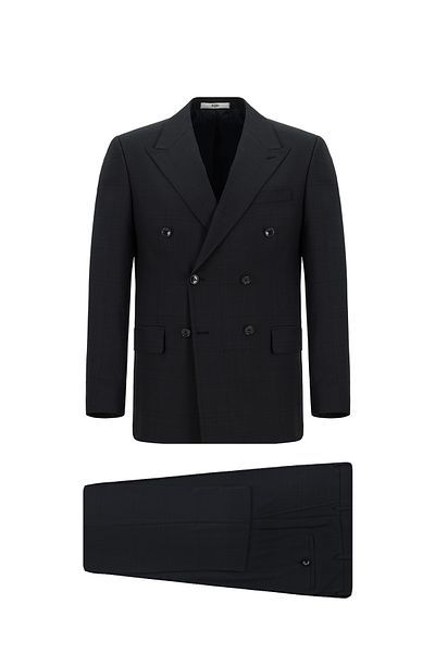 Kiğılı Regular Fit Woolen Plaid Double Breasted Suit