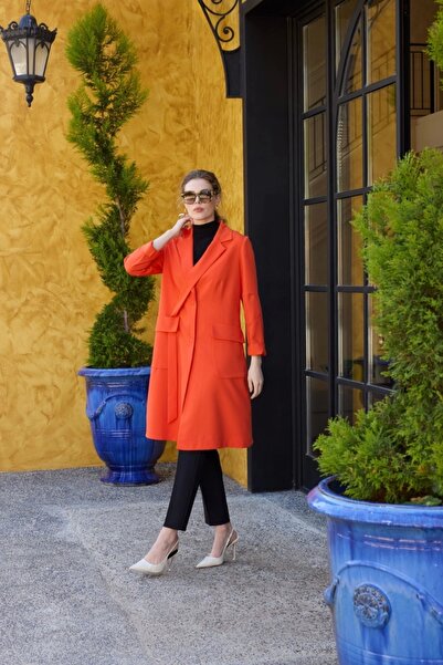 Genel Markalar Blazer ceket önden düğmeli misswhence oranj ceket 35203