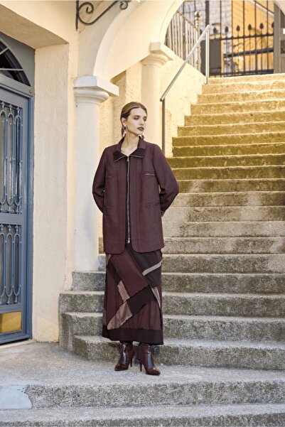 MissWhence Patchwork Etek Kahve 36923