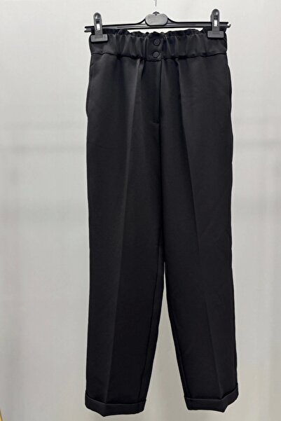 Sentez Черно 5514 - Тънки двойни крачоли и еластична талия