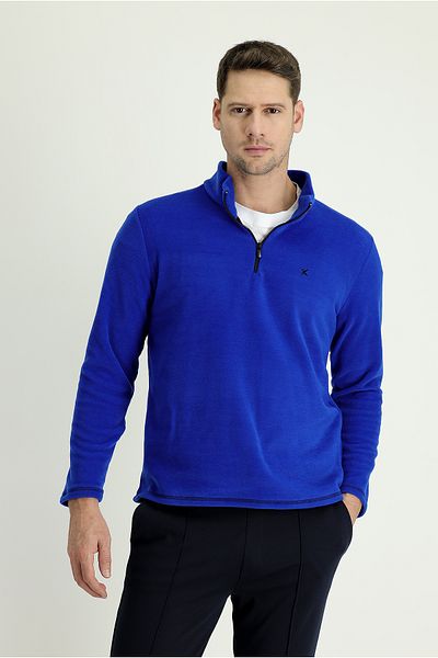 Kiğılı Half Zippered Embroidered Fleece Sweatshirt