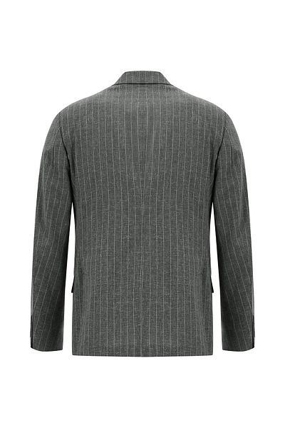Kiğılı Regular Fit Wool Striped Double Breasted Jacket