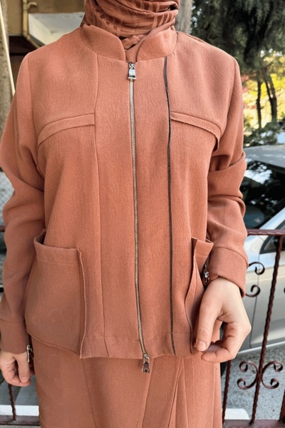 MissWhence Cinnamon Jacket and Skirt Set - 36204