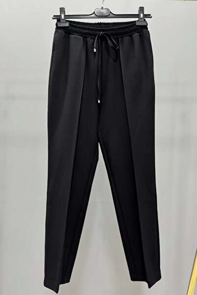 Sentez Pantaloni negri cu șireturi și buzunare laterale 153