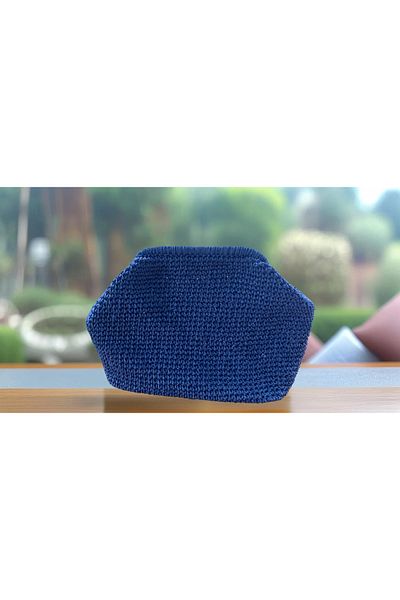 La Merry MuMonde Blue Handmade Knitted Bag