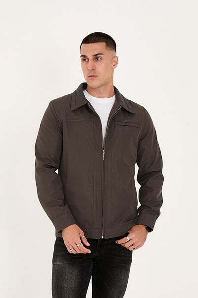 LEBS Men's Collar Ribbed Summer Coat