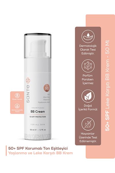 SantePlus Spf 50 Sun Protection Skin Tone Equalizing and Anti-Blemish Bb Cream 50 ml
