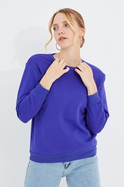 Aslında Look Pulover simplu cu gâtul rotund