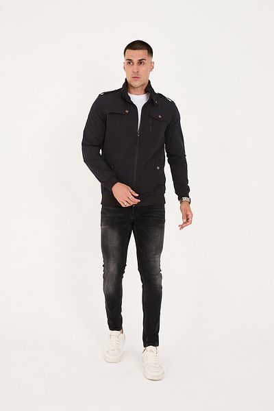 LEBS Men's Stand Collar Zippered Summer Coat