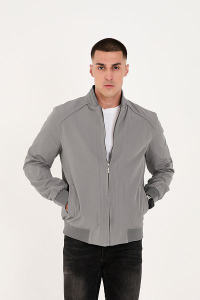 LEBS Men's Summer Coat with Zippered Bottom and Ribbed Bottom