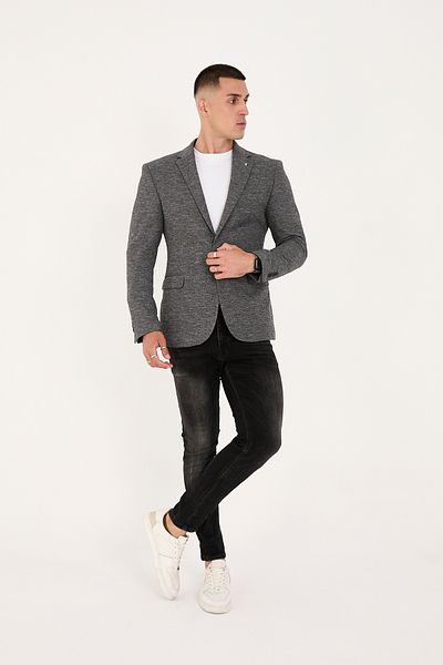 LEBS Lycra Knitted Fabric Slim Fit Men's Jacket